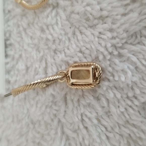 New Ralph Lauren Rope Stone Huggie Earrings - Picture 5 of 7